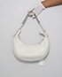 Selleria Half Moon Bag, &pound;120, Handbags, White, Leather, Front view
